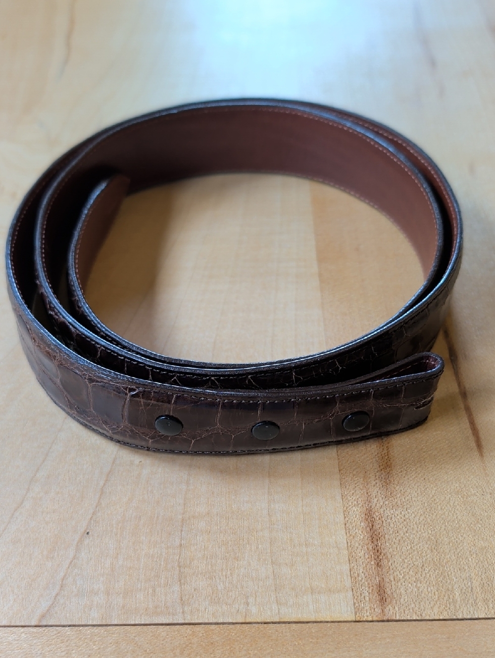 Brown Croc-Embossed Leather Men’s Strap